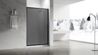 Душевая дверь раздвижная VN55BT-140-05-C8 1400x1950 Цвет профиля Чёрный матовый Стекло Тонированное Veconi