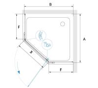 Душевой уголок RGW PA-081B трапеция  100*100*195 35088100-14 профиль Чёрный стекло Прозрачное 6 мм RGW