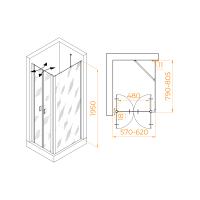 Душевой уголок RGW PA-144 (PA-104 + Z-050-2 + O-204) прямоугольный   60* 80*195 060814468-11 профиль Хром стекло Прозрачное 6 мм RGW