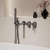 Смеситель для ванны встраиваемый, двухрежимный цвет вороненая сталь VTFW-1VL1GM VINCEA