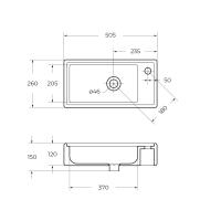 Керамическая раковина 500х260 мм 7045-KL BelBagno