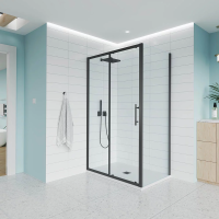 Душевой угол раздвижной E1-SP-B-11070-01-C9 1100х700x1950 Цвет профиля Чёрный матовый Стекло  Прозрачное Veconi