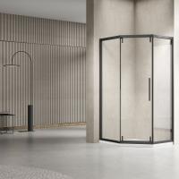 Душевой уголок, пятиугольный VSP1-4SH100CLB 1000x1000x2000 профиль черный стекло прозрачное VINCEA