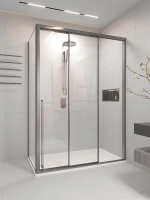 Душевой угол раздвижной 1700х800x2000 цвет профиля Графит брашинг стекло прозрачное PR3/R-SP-17080-01-GR-C4 Premium Veconi