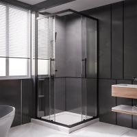 Душевой угол раздвижной 1100Х800x2000 цвет профиля Чёрный матовый стекло прозрачное  PTC20-B-11080-01-C4 Premium Veconi