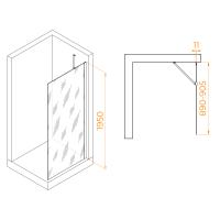 Перегородка для душа RGW WA-102W  90*195 351010209-15 профиль Белый стекло Прозрачное 6 мм RGW