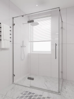 Душевой угол распашной 1200х800x2000 цвет профиля Хром стекло прозрачное осветленное AL-SP-12080-00-CH-C4 Premium Veconi