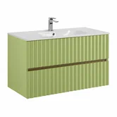 ELEGANT База под раковину подвесная с двумя выкатными ящиками, с LED подсветкой ручек. Мята AM-ELEGANT-900-2C-SO-MN-P