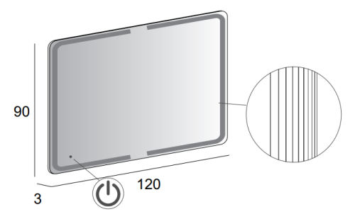 Зеркало со встроенной LED подстветкой и сенсорным выключателем Touch System ЗЕРКАЛА 120x90  40312 CEZARES